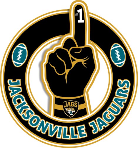 Number One Hand Jacksonville Jaguars logo iron on paper